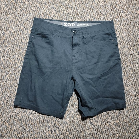 NWT Izod Men's 34 Waist Black Modern Fit 9" Shorts Sportflex Waistband Size 34 - Picture 2 of 16